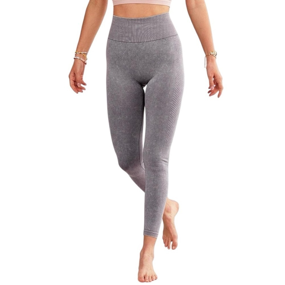 Mona B mauve mineral washed High-Waisted Women's Leggings SZ L